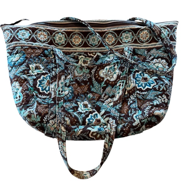 Vera Bradley Java Blue Retired XL Tote Bag - Picture 1 of 6